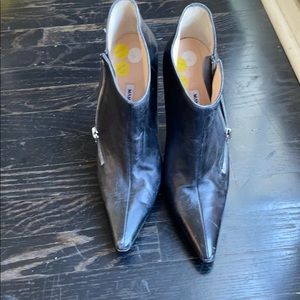 Black booties high-heeled has been worn 2 times